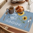 thumbnail image 3 of Sunflowers Placemats Set of 12 Modern Bee You Are My Sunshine Blue Place Mats Indoor Wipeable Table Mats Washable Cloth Dining Table Placemats for Kitchen Holiday Party Home Decor 13x19 Inch, 3 of 9