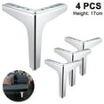 thumbnail image 1 of 4 pies de apoyo para muebles de metal de 17 cm con tres puntas - cromo claro Xemadio 221108-6, 1 of 9