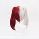 thumbnail image 3 of Peluca para cosplay, color rojo y blanco, doble cola de caballo, color rojo y blanco, 3 of 3