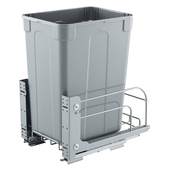 VEVOR Pullout Trash Can for Kitchen Cabinets, 35 QT Garbage Waste Recycling Bin, Under Mount Waste Container, with Heavy Duty Metal Soft Close Sliding System and Door Kit, for Sink, Under Counter