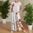 thumbnail image 5 of WULMLEO Women's Halloween Jumpsuit Sleeveless Casual Travel Romper Going Out Fall 2026 Floral Rompers Loose Graphic Plus Size Overalls with Pockets White 3XL, 5 of 5