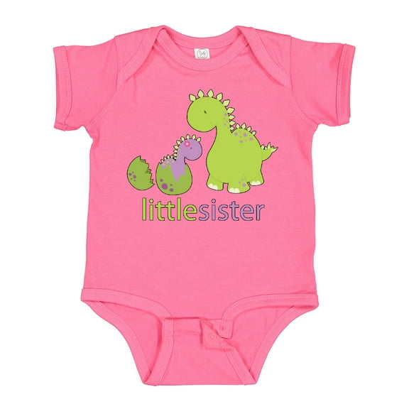 Inktastic Little Sister Purple Girls Baby Bodysuit