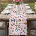 thumbnail image 4 of Pink Children's Day Table Runner 90 Inches, Car Tree Stars Cartoon Modern Art Bed Runner Dresser Scarves Tabletop for Indoor Outdoor Parties/Ceremony/Banquet, 13" x 90", 4 of 9