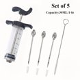 thumbnail image 1 of Dosaele Ensemble de 5 Injecteurs de Marinade de Viande Outil de Marinade Rapide avec Aiguilles en Acier Inoxydable pour Dinde & Barbecue – Kit de Seringues à Assaisonnement Durables et Antirouille pour Cuisine & Grill Extérieur, 1 of 6