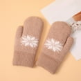 thumbnail image 2 of GDREDA Winter Jacquard Thermal Knitted Mittens for Extreme Cold Weather Outdoor Activities with Windproof Warmth and Touchscreen Compatibility Coffee,One Size, 2 of 3