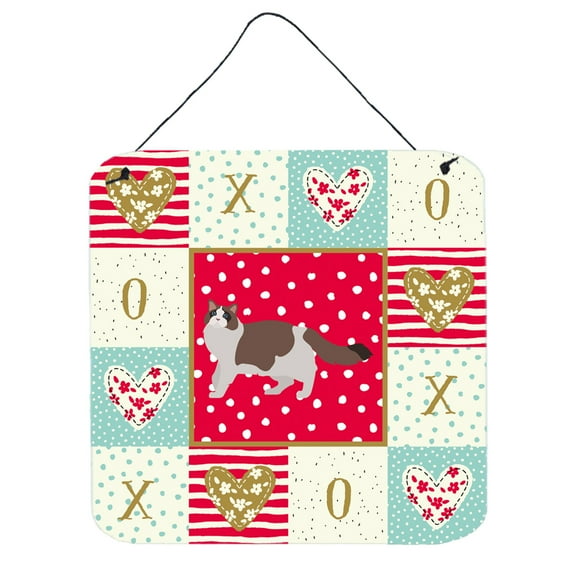 Ragdoll 3 Cat Love Wall or Door Hanging Prints Red