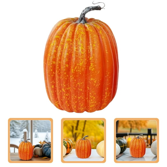 PENIKOKO Large Orange Faux Pumpkin Outdoor Decoration Realistic Fall Harvest Seasonal Home Decor