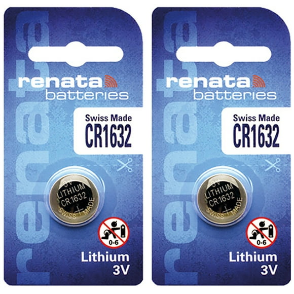 2 x Renata CR1632 Batteries, Lithium Battery 1632