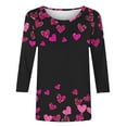 thumbnail image 6 of Mifsaly Womens Valentine Shirt Tunic 3/4 Sleeve Heart Print Tshirts Festival Loose Crewneck Pullover Tops Lightweight Cozy Blouse Girlfriend Gifts Outfits XXL, 6 of 6