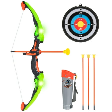 Best Choice Products Light Up Archery Toy Play Set with Suction Cup Arrows, Holder, Target, (Best Sports For Kids To Play)