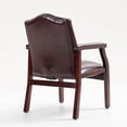 thumbnail image 4 of CQSXDA Ergonomic Leather Reception Guest Chairs With Padded Seat And Arms For Office Meeting Waiting Room Conference Use, Burgundy, 4 of 13