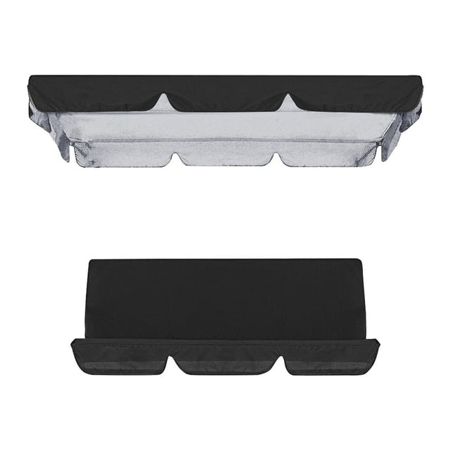 Kit de cubierta de dosel Zulema para silla columpio de jardín 150x50x10cm Negro