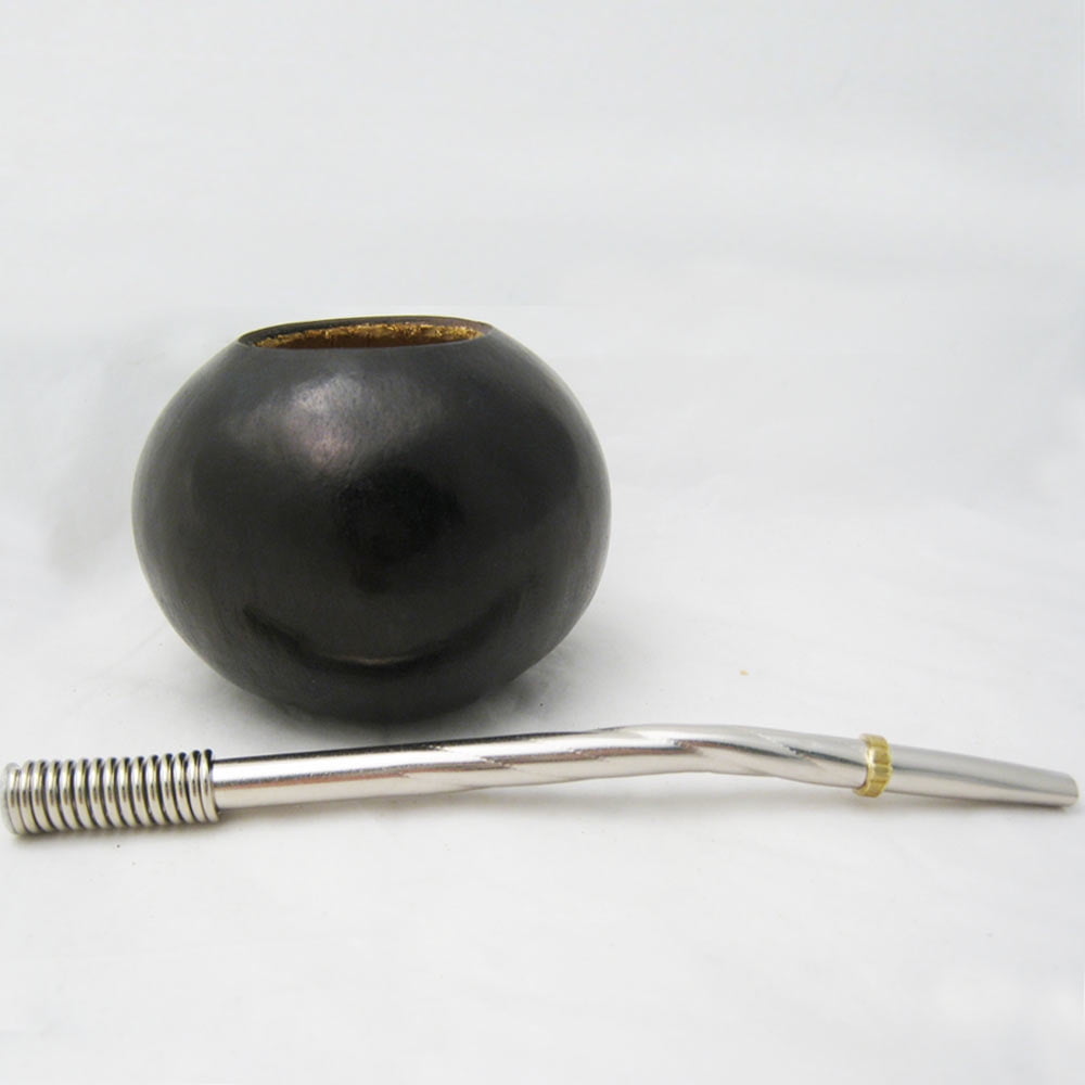 ARGENTINA MATE GOURD YERBA TEA WITH STRAW BOMBILLA CUP GAUCHO KIT HANDMADE 0060