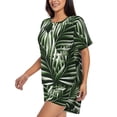 thumbnail image 2 of Bixox Women's Tropical Palm Leaves1 Printed Pajama Set 2 Piece Lounge Set Top and Shorts Soft Pajamas, Shorts with Pockets, 2 of 7