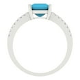 thumbnail image 4 of Clara Pucci 14K White Gold 1.62ct Turquoise Solitaire with Accents Ring, 4 of 8