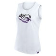 thumbnail image 2 of Women's Fanatics White LSU Tigers Activate Slub Tank Top, 2 of 5