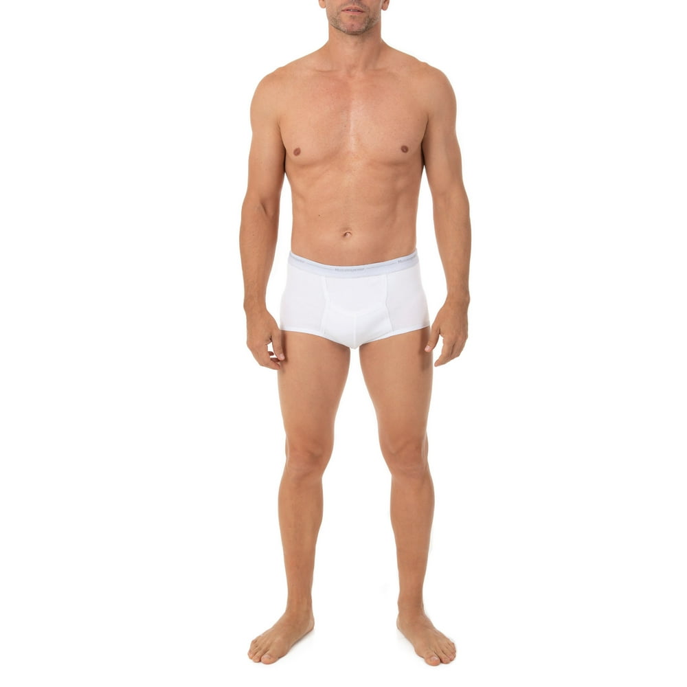 Munsingwear Men's full rise pouch style knit brief in white 3pack