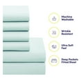thumbnail image 3 of 7 Piece Comforter Set Bag Solid Color All Season Soft Down Alternative Blanket & Luxurious Microfiber Bed Sheets, Aqua, Queen (Pack of 4), 3 of 6
