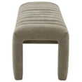 thumbnail image 5 of SAFAVIEH Couture Bellisima Solid Tufted Boucle Modern Bench, Brown, 5 of 6