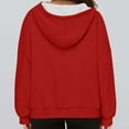 thumbnail image 4 of ZHYou No Boundaries Women's Half Zip Pullover Hoodie Oversized Sweatshirt Comfortable Loungewear Casual Sporty Top Fleece Lined Warm Cozy Fit Multiple Colors Available,Red,Size XL, 4 of 5