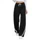 thumbnail image 2 of Pantalones Deportivos de Pierna para Mujer, Informales, de Cintura Alta, Rectos, con Cordón y Bolsillos Negro L, 2 of 9
