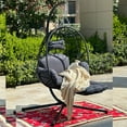 thumbnail image 4 of Hanging Egg Chair with Stand and Leg Rest Outdoor Indoor Swing Rattan Wicker with UV Resistant Cushions Gift for Kid Mom Girlfriend use for Bedroom Patio Balcony Nest Chair, 4 of 6