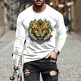 thumbnail image 2 of Jinhomg Mens Big and Tall T Shirts Novelty Funny Mardi Gras Mask Graphic Tees Lightweight Comfy Long Sleeve Crew Neck Tops Holiday Party Streetwear Todays Daily Deals White XL, 2 of 6