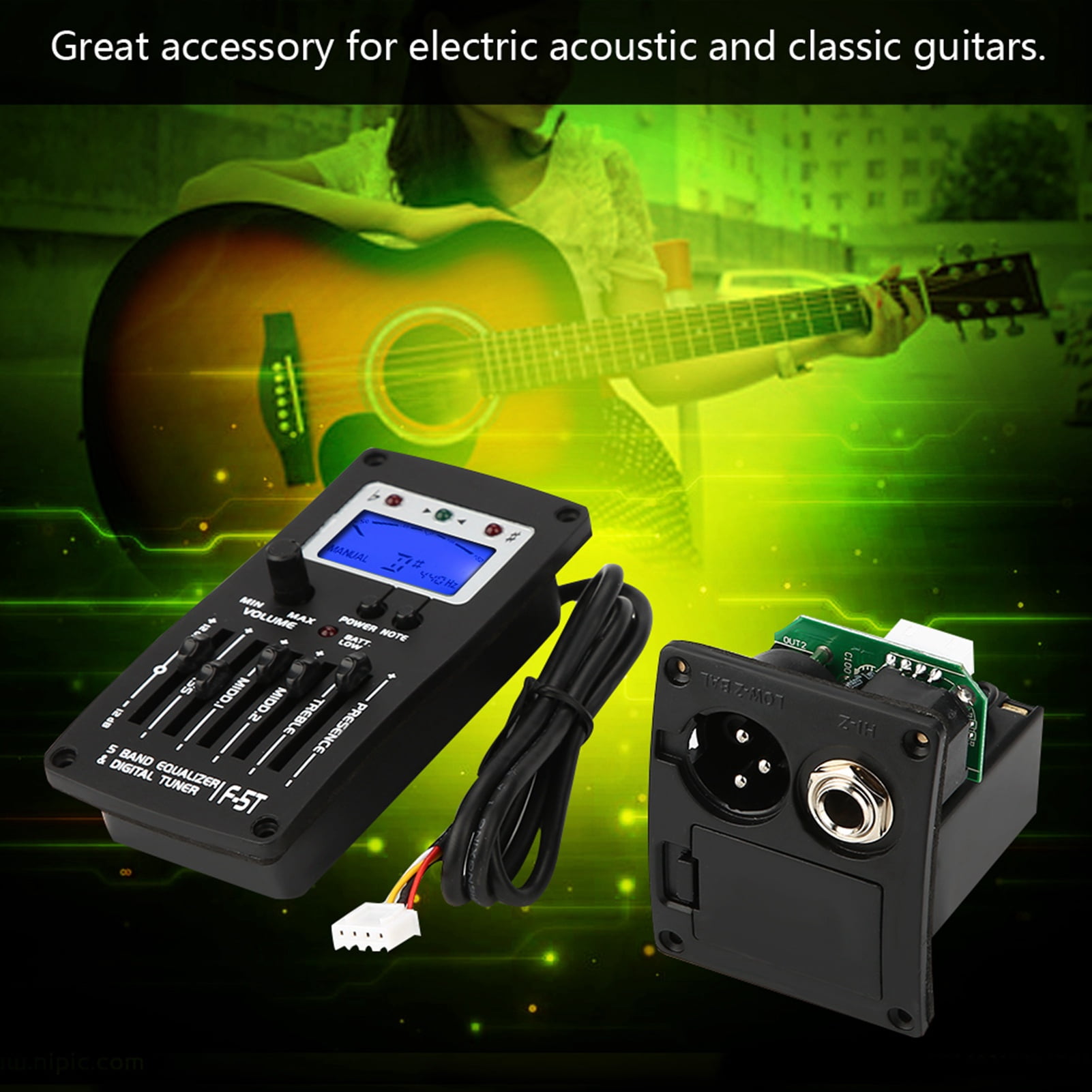 Guitar Pick Up, Portable Guitar Pickup, Professional For Acoustic Guitar Beginners Classic Guitar Music Player