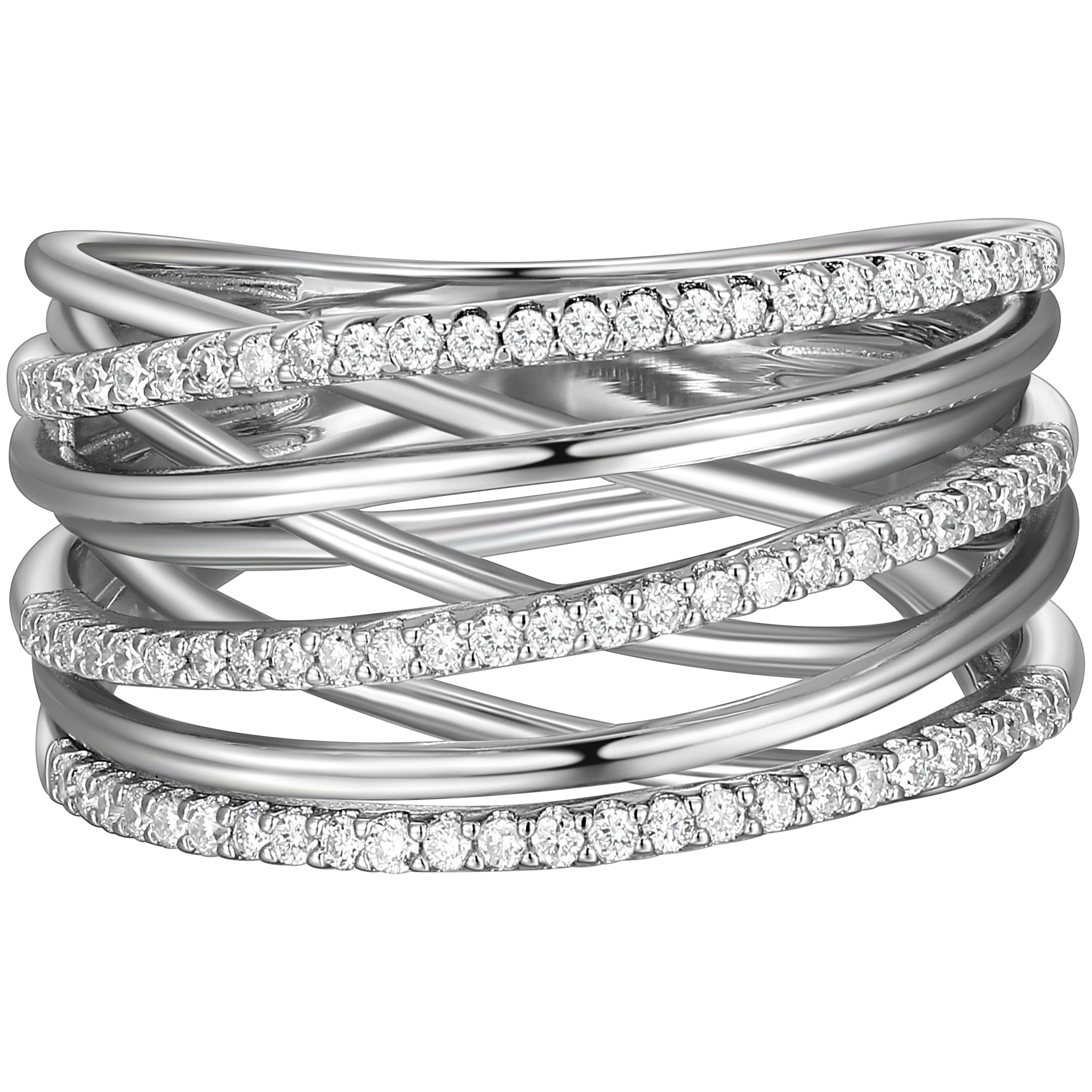 Forever Facets 3/8 CT TW Lab Grown Diamond Sterling Silver Band Ring, Adult Female