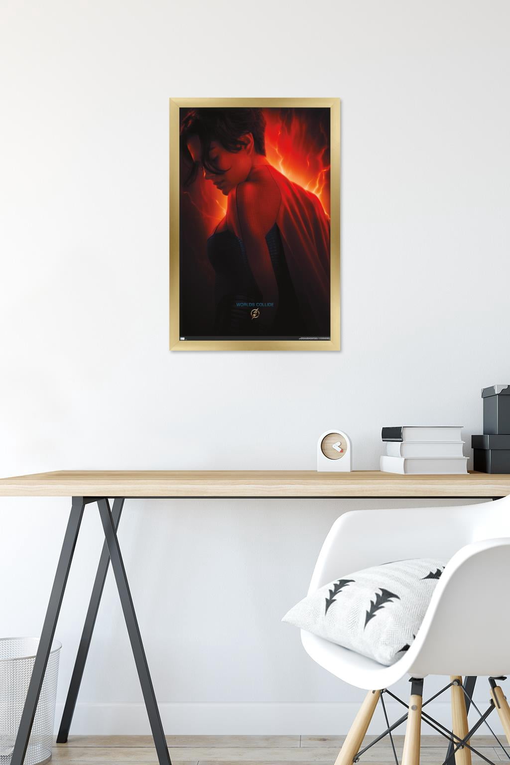 DC Comics Movie The Flash - Supergirl One Sheet Wall Poster, 14.725" x 22.375" Framed