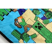 Minecraft Survival Mode Silk Touch Throw, 40 x 50, Microfiber, Blue, Mojang, Gaming Bedding