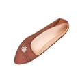 thumbnail image 2 of Women's Wide Width Flat Shoes Pointed Toe Suede Slip On Office Ballet Flats Brown 7.5, 2 of 7