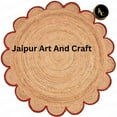 thumbnail image 7 of Jaipur Art And Craft Round Jute Area Rug Bohemian Style Indian Natural Fiber Handmade Decorative Rug (4x4 Sq Ft), 7 of 7