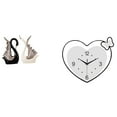 thumbnail image 1 of Figuras De Cisne, Escultura De Cerámica, Reloj De Pared En Forma De Corazón, Decoración Acrílica, Diseño Creativo, Movimiento Silencioso, Adorno De Escritorio, Estante De Aniversario,, 1 of 8