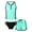 Green Floral, variant on CHICTRY Girls 3Pcs Print Swimsuit Racer Back Tops with Shorts Briefs Set Beach Bathing Suit