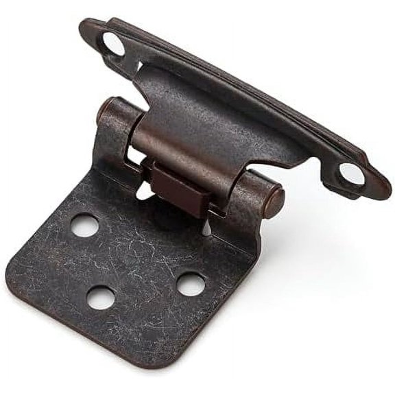 30 Pack 15 Pairs 1/2 inch Overlay Cabinet Hinges Antique Copper Semi-Concealed Cupboard Hinges Face Mount Cabinet Door Hardware Self Closing Cabinet Hinges Decorative Kitchen Cabinet Hinges Antique