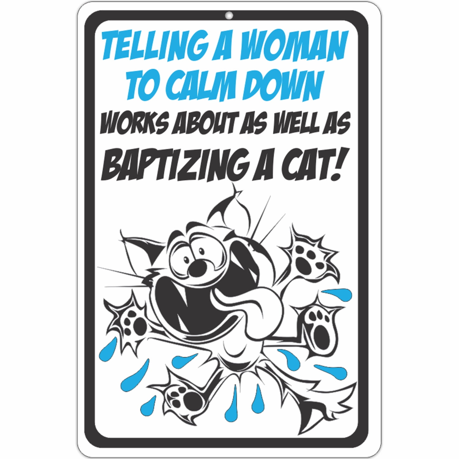 Funny Metal Cat Sign