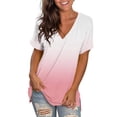 thumbnail image 6 of Women's Tops Plus Size Short Sleeve Casual V-neck Short Sleeve Loose T-shirt Tops Summer Plus Size Tunic Blouse Tops 2025, 6 of 8