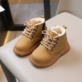 thumbnail image 2 of Botas de algodón de invierno para niñas, botas Martin cálidas con forro polar de color sólido para niños, botas cortas de moda con cremallera lateral para niños, 2 of 5