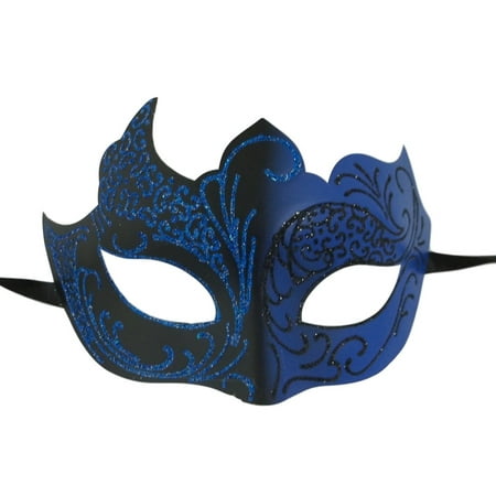 Dark Blue Black Unique Venetian Mask Masquerade Mardi Gras