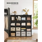 DIY 16 Cube Storage Organizer Shelf Closet Cubbie Storage Bookcase for Bedrrom Living Room Black