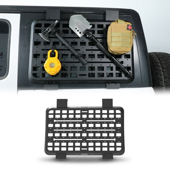 Rear Window Molle Panel Fit for 2018-2025 jeep wrangler jl 4 door Multifunctional Rear compartment hanging board