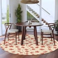 thumbnail image 4 of Maple Leaf Round Rug 5ft Washable Circle Kitchen Rugs Non Slip Retro Fall Red Orange Beige Autumn Leaves Large Area Rug Indoor Floor Carpet for Bedroom Living Room Home Office Dining Room Nursery, 4 of 8