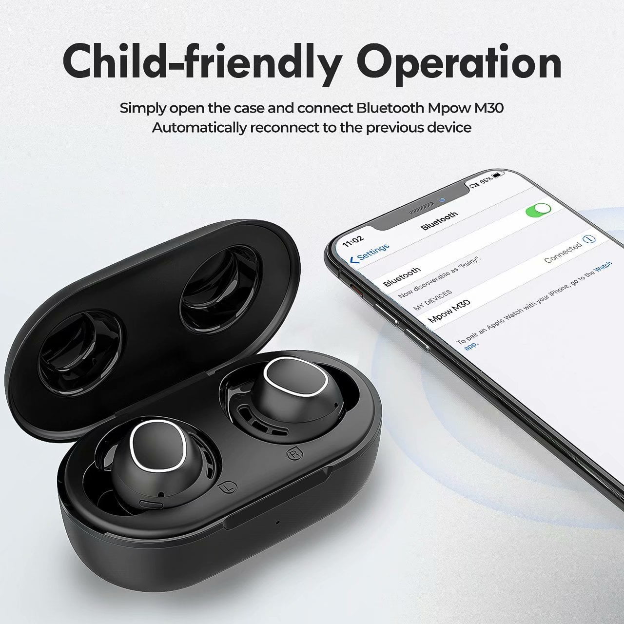 Mpow M30 Wireless Earbuds Immersive Bass Sound IPX7 Waterproof Touch Control 25 Hrs with Charging Case in Honduras at HNL 1377 Rating 5