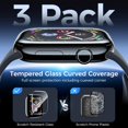 thumbnail image 4 of shiyou-Watch Screen Protector Compatible with Apple Watch Series 9/8/7 45mm, Tempered Glass Protector 3D Curved Full Coverage Anti-scratch, Auto-Dispersion Tech with Bubble Free for iWatch 9/8/7 45mm, 4 of 4