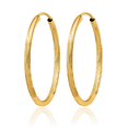 thumbnail image 5 of 14K Solid Yellow Gold 1.5mm Endless Round Medium Hoop Earrings, 5 of 10