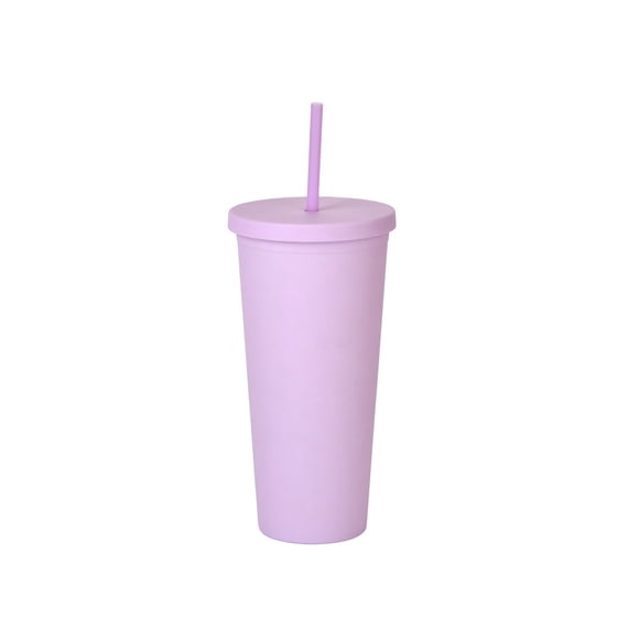 Wosthever Botella de agua Frasco al vacío Taza con pajitas Mano de obra fina Tamaño compacto Diseño grueso multicolor Suministros para Cocina y Comedor Púrpura claro