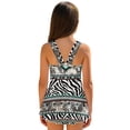 thumbnail image 2 of Tutolipy Sleeveless Bathing Suit, Zebra Stripe Mixed Pattern Childrens Swimwear, Cute Quick Dry Girls Beach Swimsuit for Summer Size 3-4 Years, 2 of 8