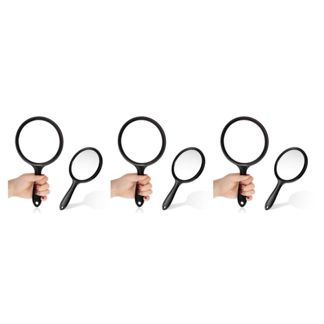 pitrice 2x Easy To Carry Handheld Mirror Clear And Convenient Wide Application Magnifying Mirror With Handle black 3Set