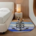 thumbnail image 2 of Nautical Anchor Round Area Rug 6Ft Washable Circle Rugs for Bathroom Office, Vintage Navy Blue Wooden Boards Country Non-Slip Carpet Floor Mats Indoor Outdoor Carpet Runner Aesthetic Home Decor, 2 of 8